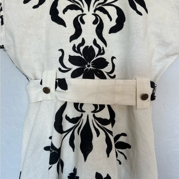 Zara LINEN BLEND PRINTED DRESS size small - Picture 11 of 15